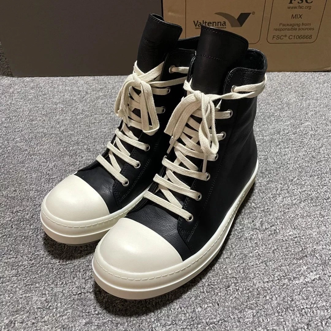 Rick Owens Drkshdw Ramones High-Top Sneakers Black-Ivory