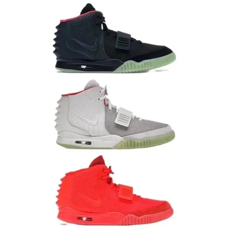 Nike Air Yeezy 2 Spiky Sole Black Red Grey Colorways