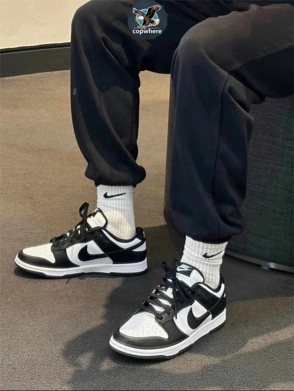 Nike Dunk Low Panda Black White Leather Sneakers