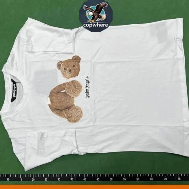 Palm Angels Bear Embroidered White T-Shirt