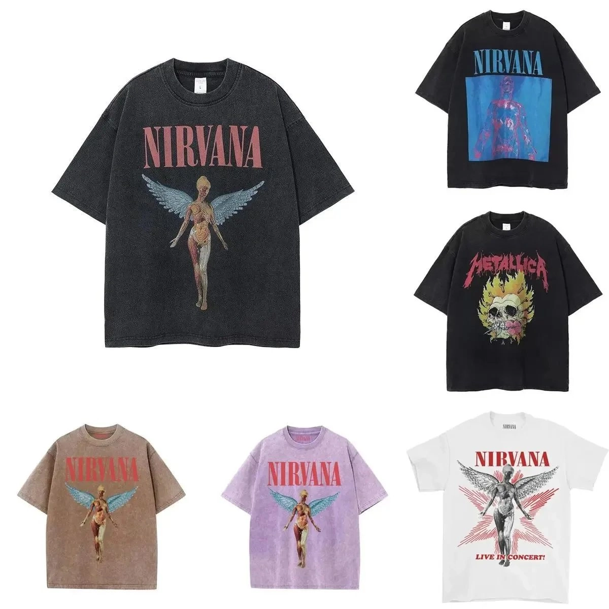 Nirvana Angel Anatomy Vintage Wash T-Shirt Black