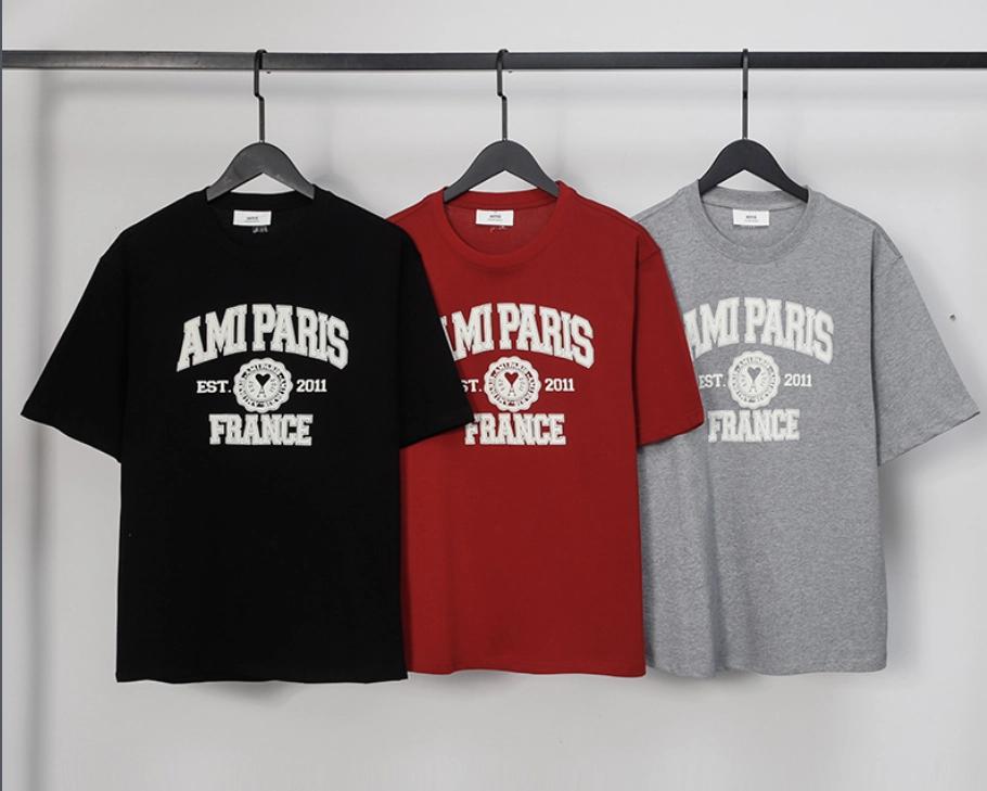 AMI Paris Classic Arch Logo T-Shirt - Black Red Gray