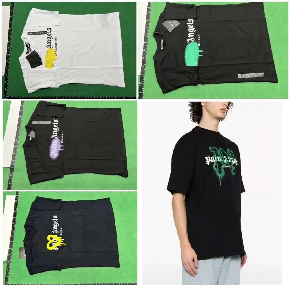 Palm Angels Graffiti Logo Oversized T-Shirt Black Green