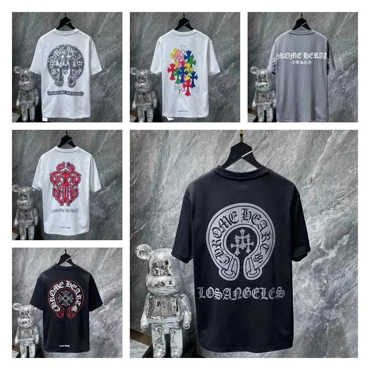 Chrome Hearts Los Angeles Circle Cross Logo Black T-Shirt