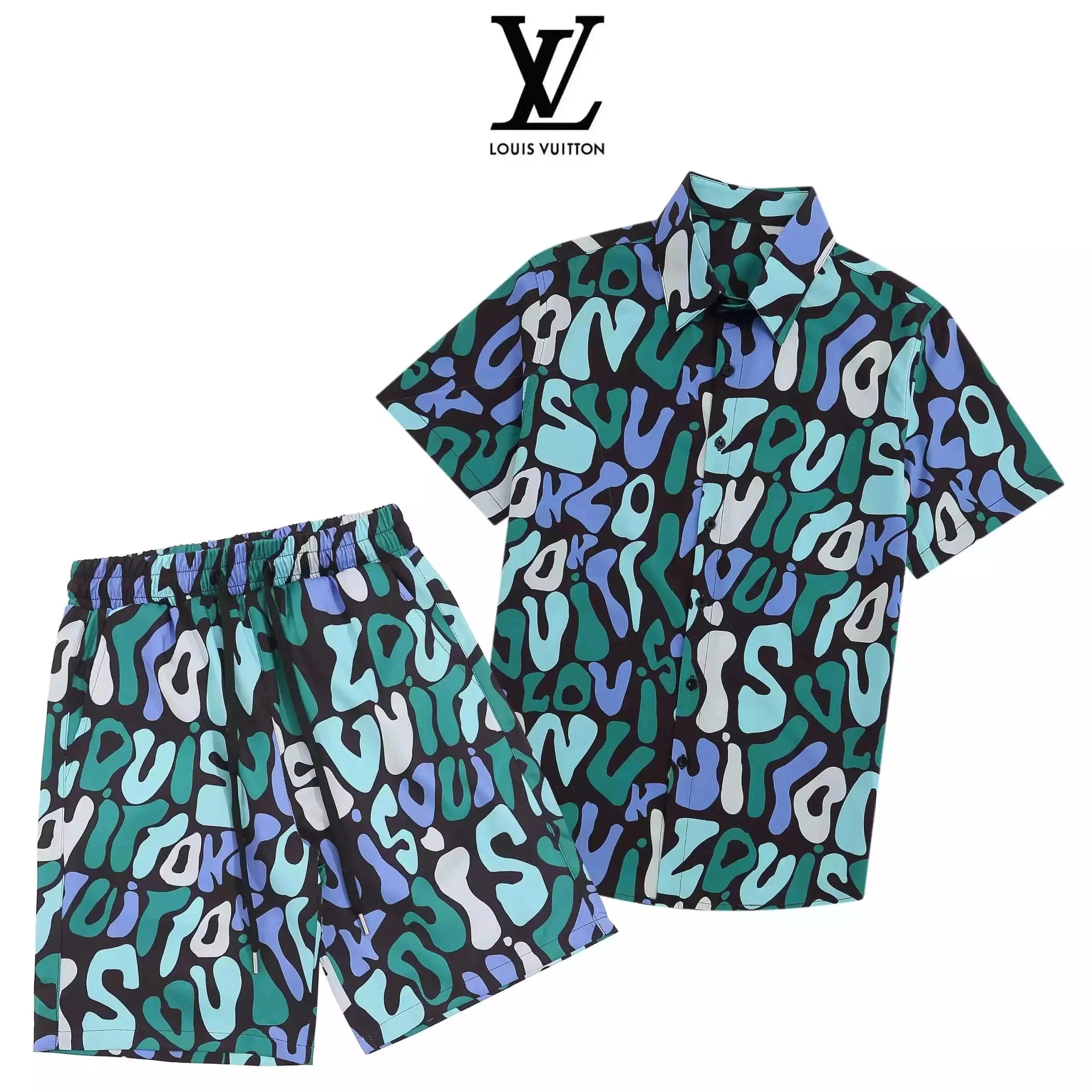 Louis Vuitton Monogram Abstract Print Short-Sleeve Shirt and Shorts Set