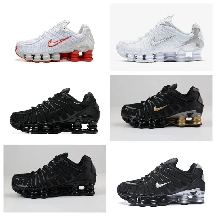 Nike Shox R4 White Red Mesh Cushion Running Shoes
