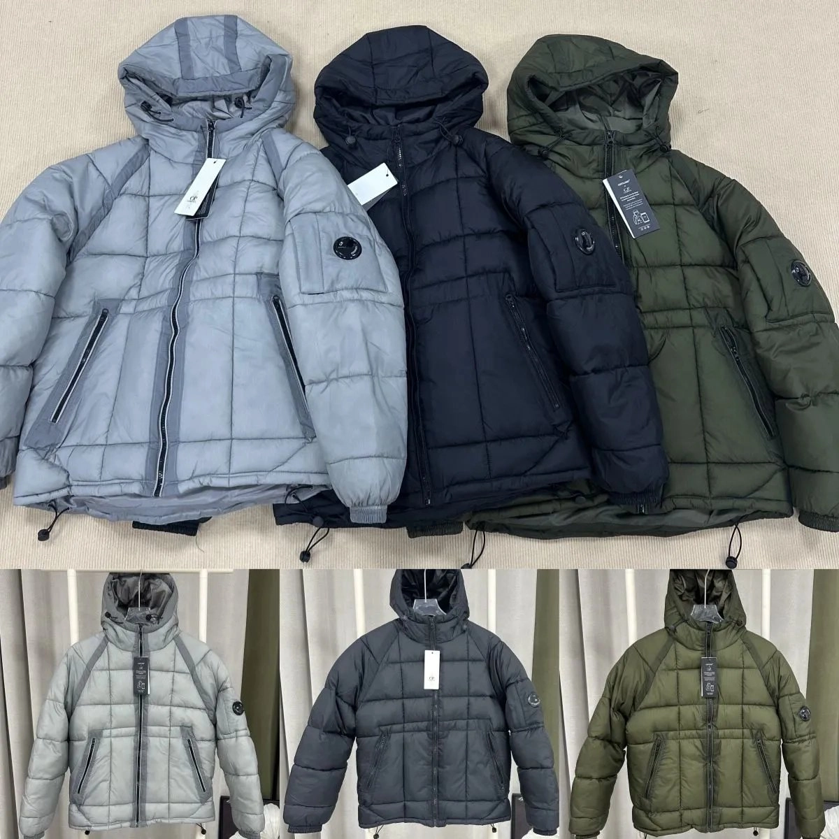 Moncler Genius 70/30 Down Puffer Jacket - Gray Navy Olive