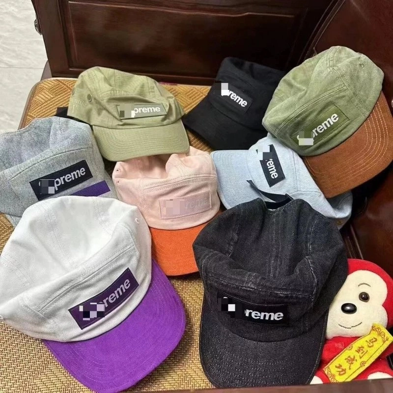 Supreme Box Logo 5-Panel Cap in Olive Green Corduroy