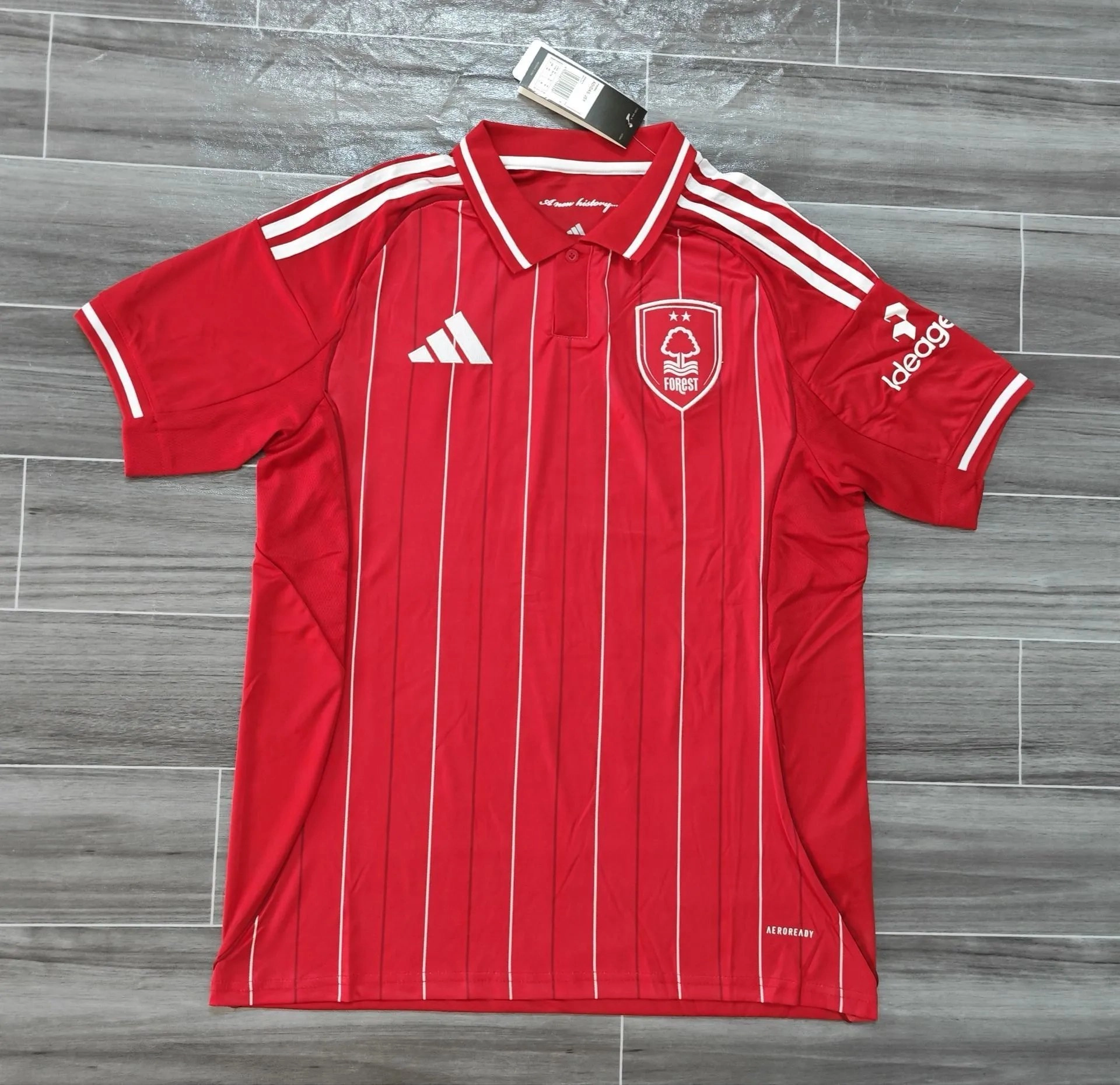Adidas Nottingham Forest 2024 Home Jersey Red Vertical Stripes