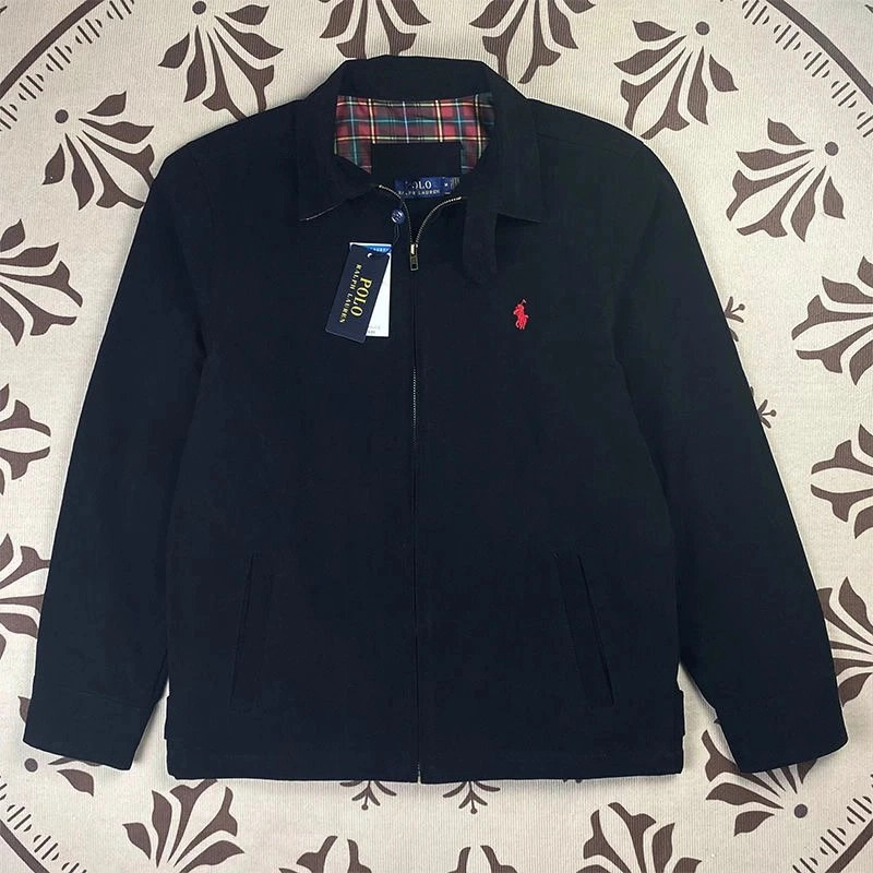 Polo Ralph Lauren Classic Fit Wool Blend Jacket - Navy with Plaid Lining