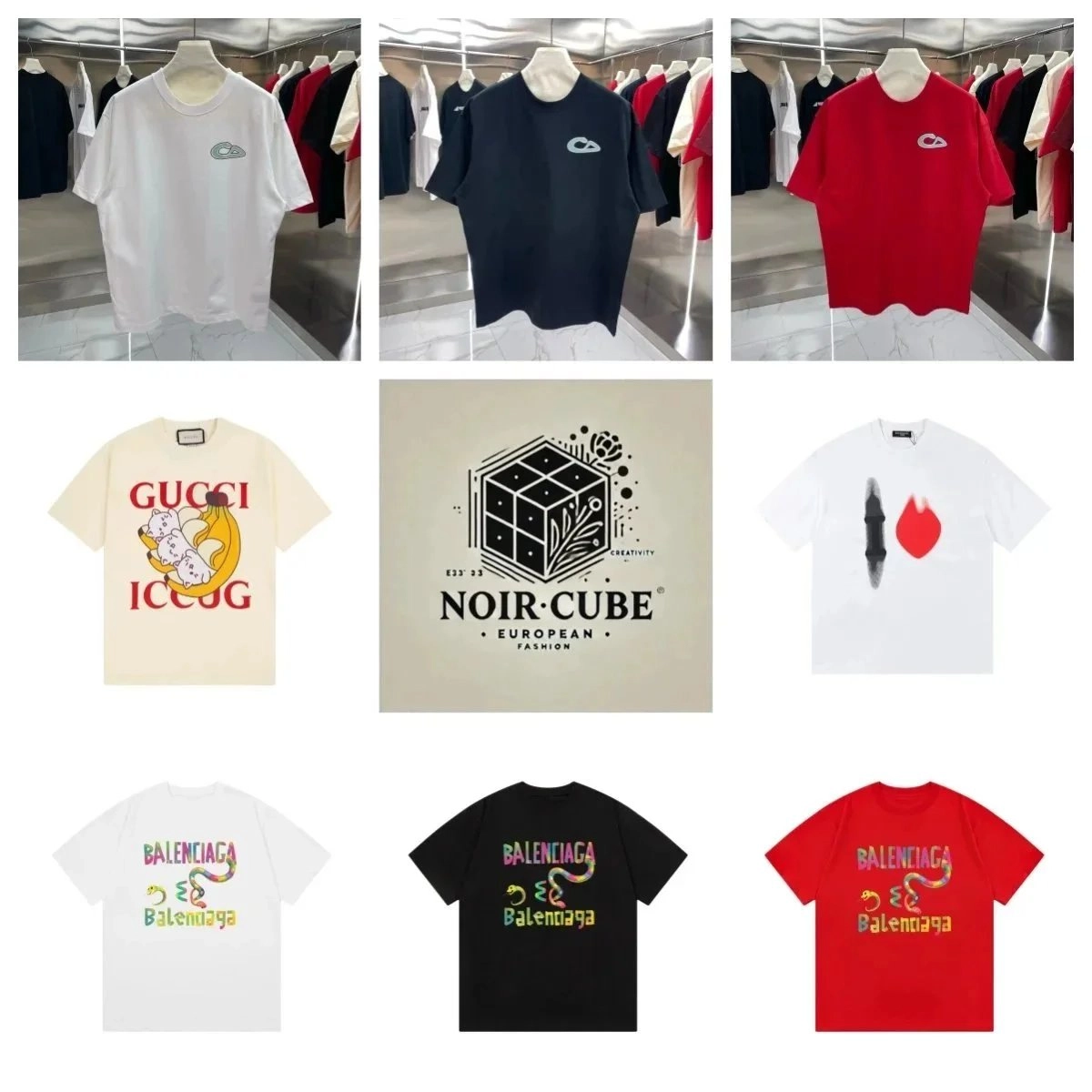 Balenciaga Rainbow Snake Logo T-Shirt - White
