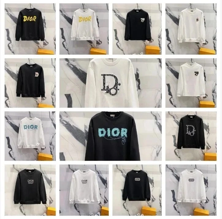 Dior Embellished Crystal Logo Sweatshirt Black