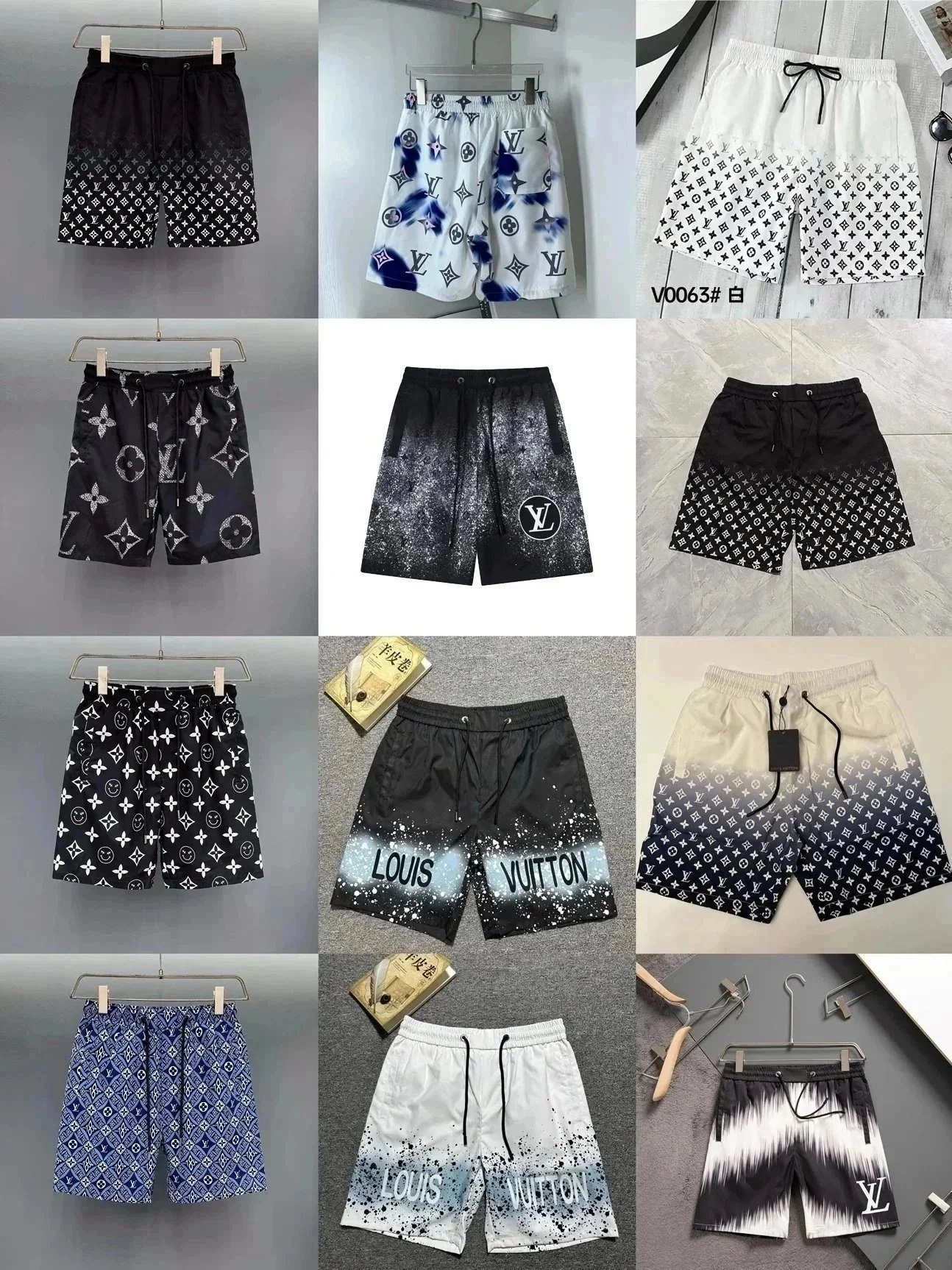 Louis Vuitton Monogram Gradient Swim Shorts - Black White