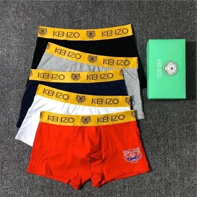 KENZO Tiger-Embroidered Cotton Boxer Briefs - Red Black White Gray Navy