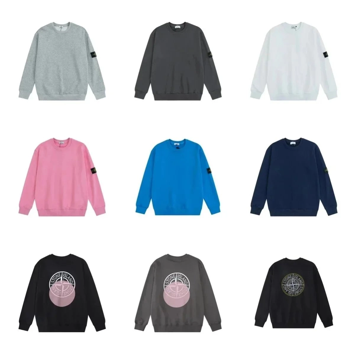 Stone Island Crewneck Sweatshirt with Compass Logo Patch