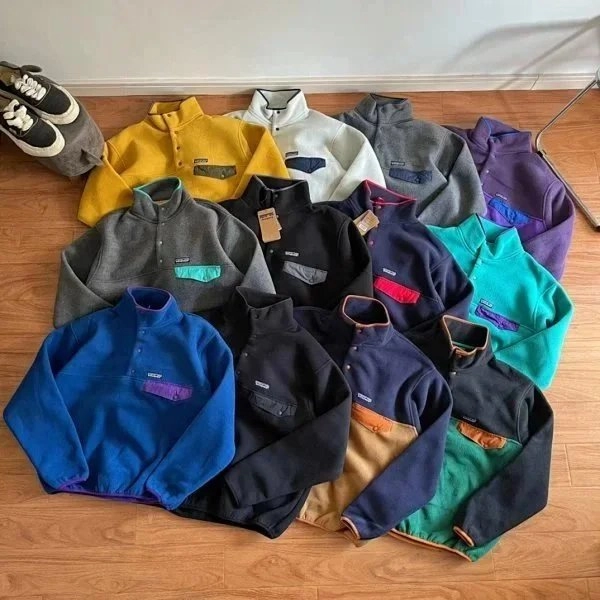 Patagonia Synchilla Snap-T Fleece Pullover - Royal Blue with Purple Pocket