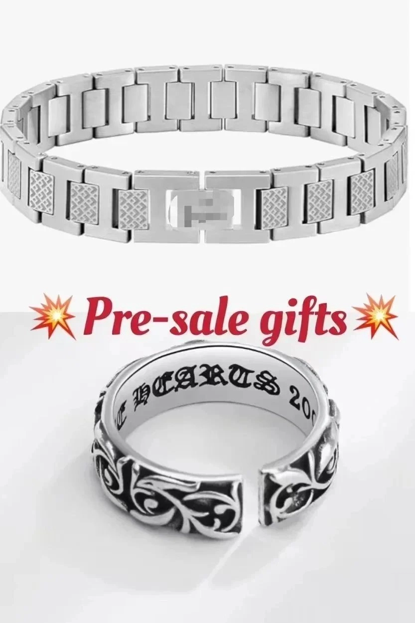 Chrome Hearts Silver Link Bracelet with Geometric Pattern