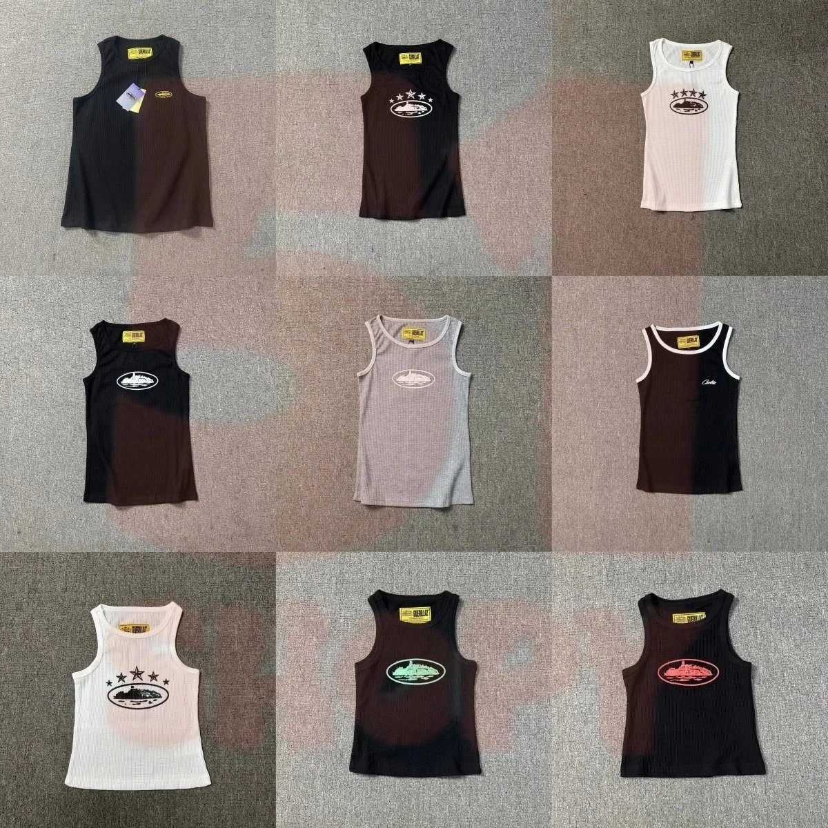 SERRULUX Ribbed Tank Top with Star-Emblem Boat Graphic