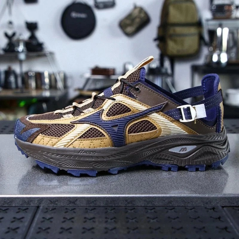 Mizuno Wave Prophecy Trail Running Shoe - Gold Navy Mesh
