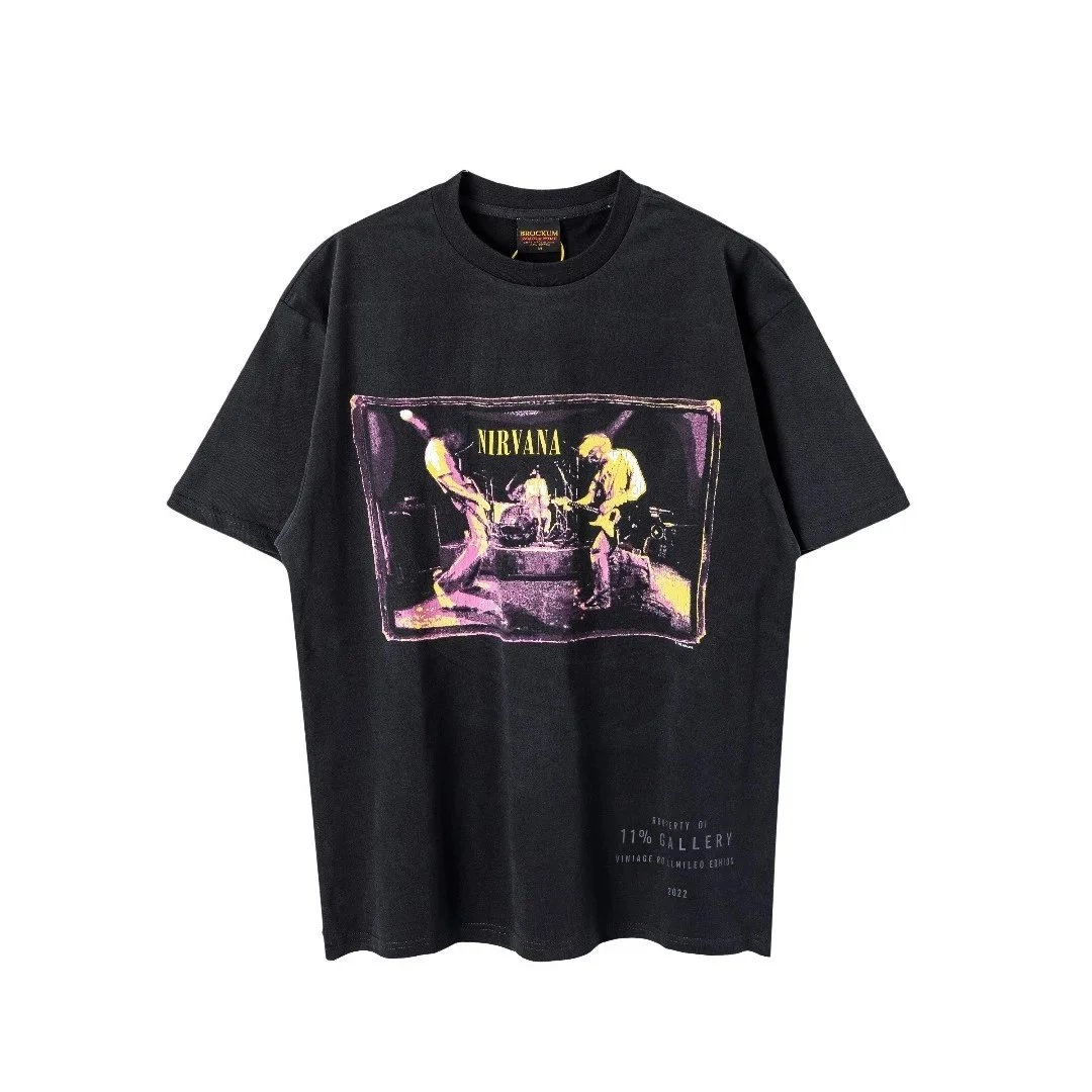 Nirvana Vintage Concert Print Oversized Black T-Shirt 2022