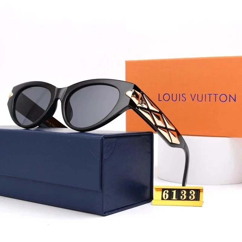 Louis Vuitton Monogram Frame Sunglasses Black Gold