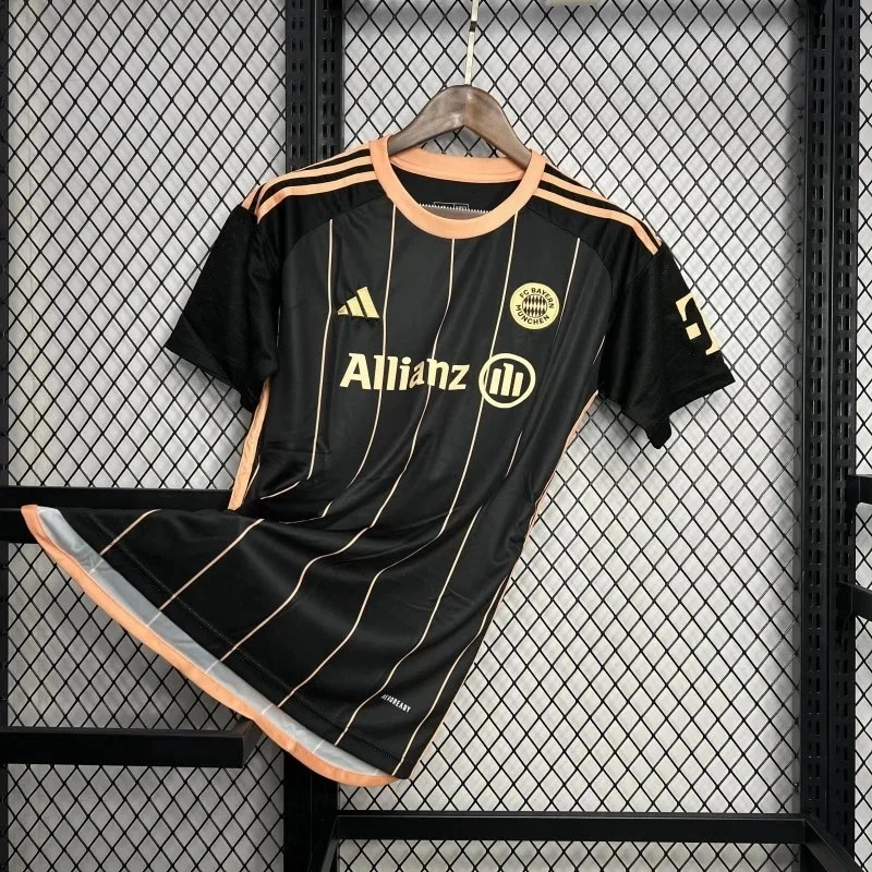 Adidas Bayern Munich 2023-24 Third Jersey Black-Gold Stripes