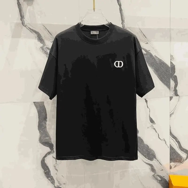 Dior Black Cotton T-Shirt with Interlocking CD Logo