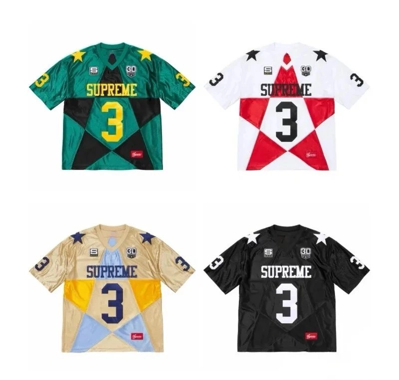Supreme 30th Anniversary Football Jersey - Geometric Patchwork Design