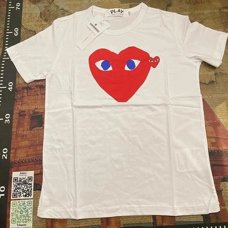 Comme des Gar&ccedil;ons PLAY Heart Eyes White T-Shirt