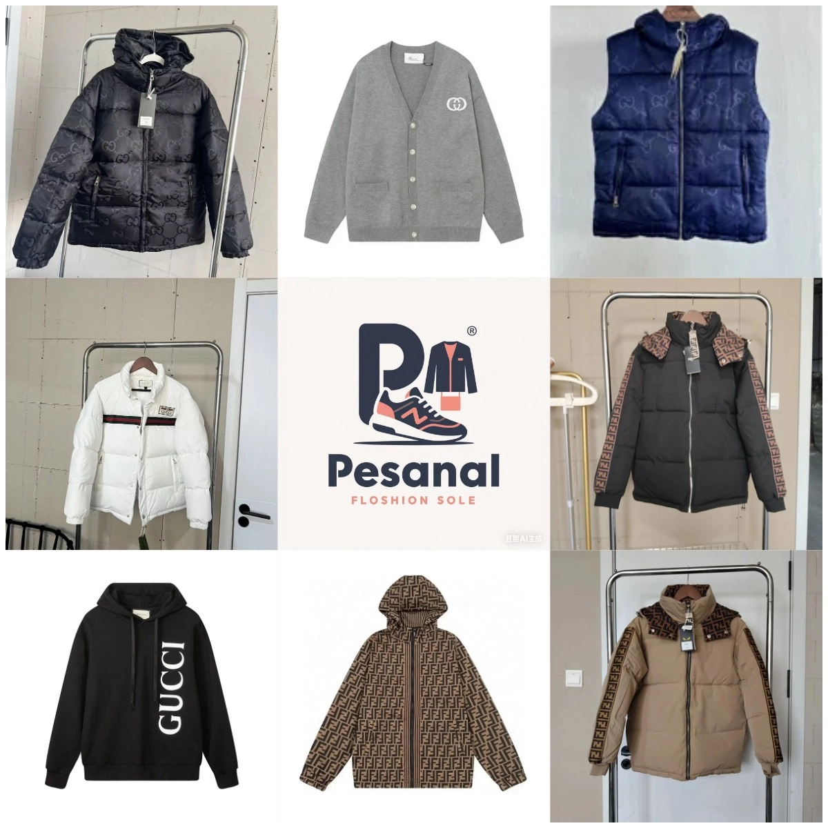 Gucci Monogram Quilted Puffer Jacket Black with Hood
