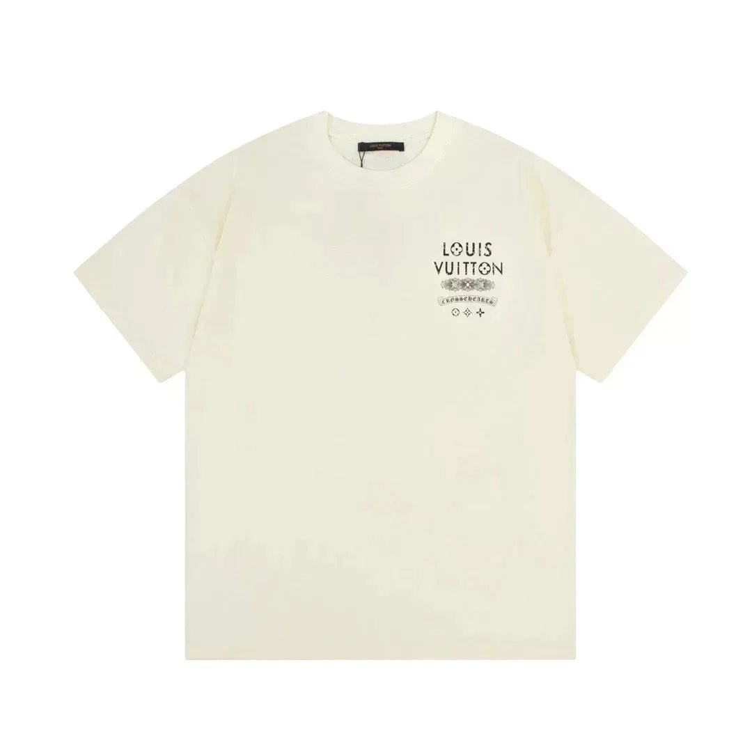 Louis Vuitton Cream T-Shirt with Embroidered Logo Patch