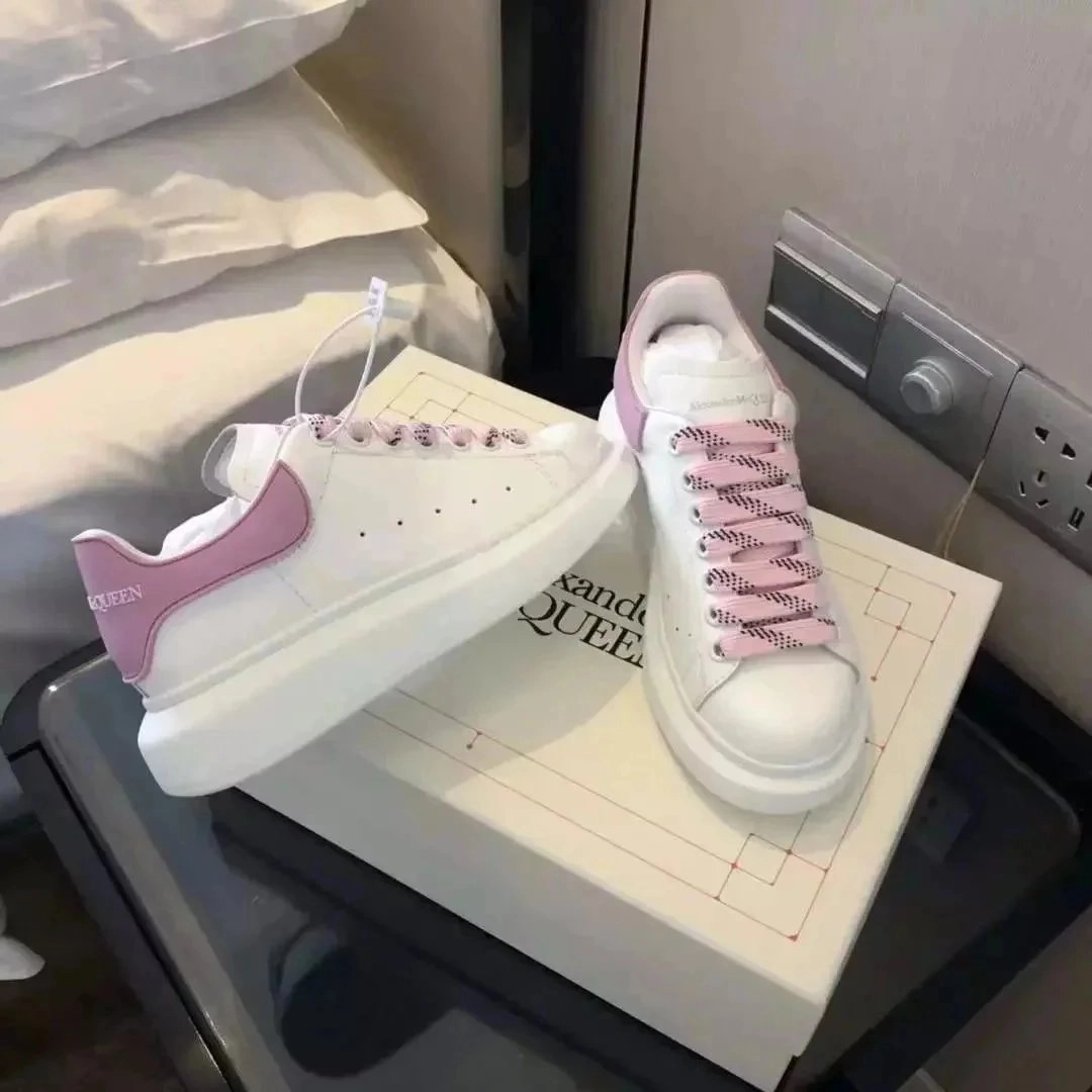 Alexander McQueen Oversized Sneakers White Pink Leather