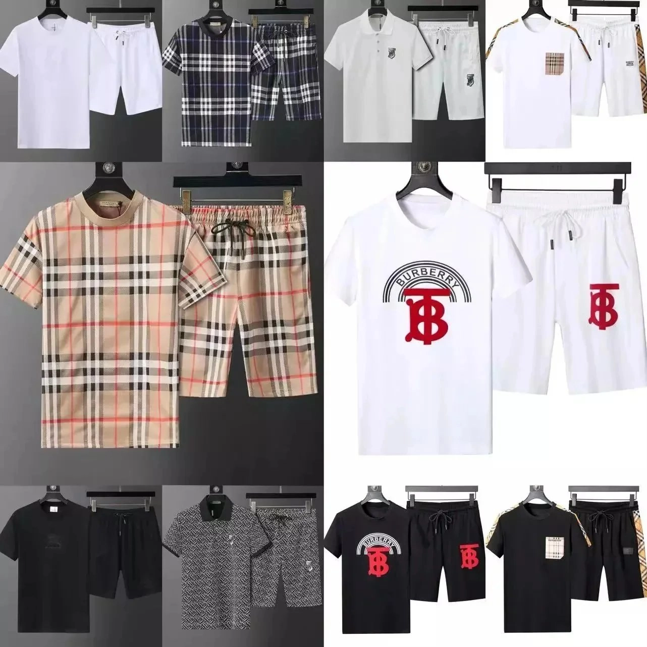 Burberry Classic Check Print T-Shirt and Shorts Set Beige