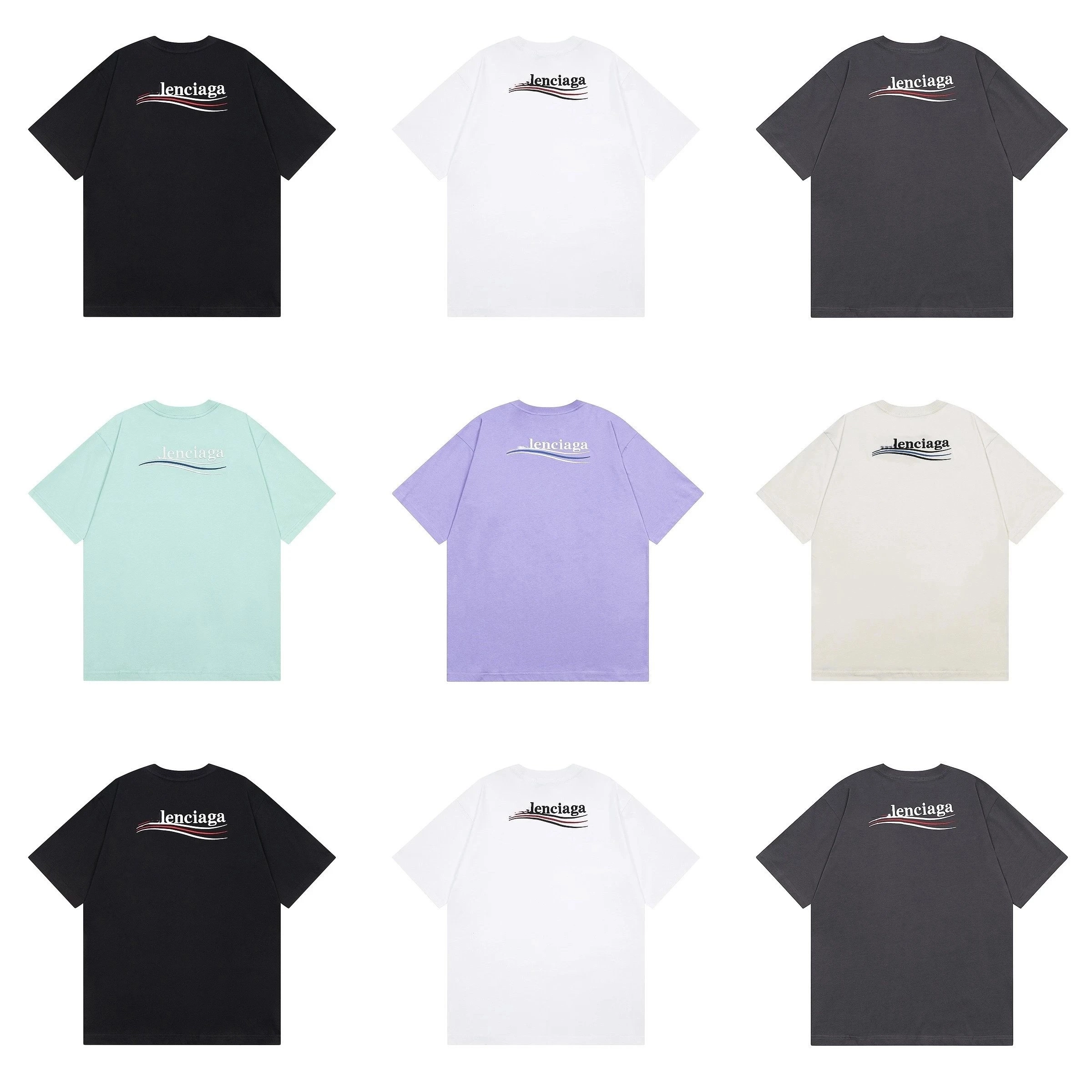 Lenciaga Wave Logo Oversized T-Shirt - Black Edition