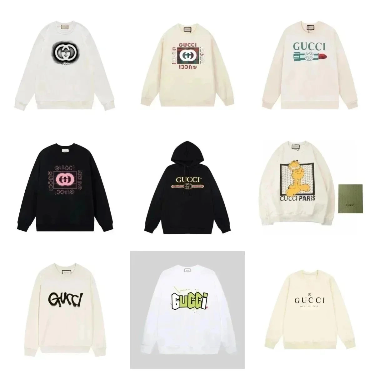 Gucci Garfield Collaboration Crewneck Sweater Cream with Cartoon Print