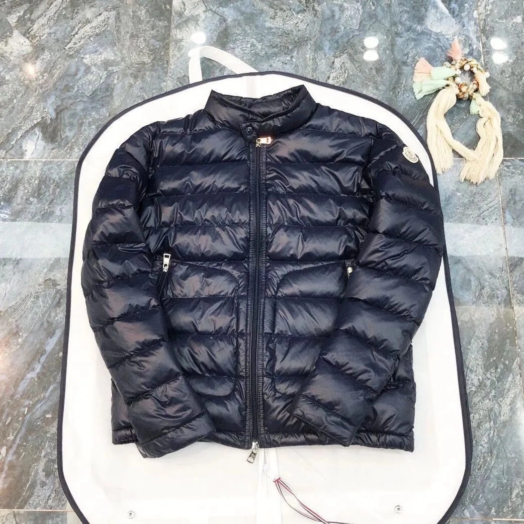 Moncler Bady Quilted Down Jacket - Navy Blue with Logo Patch