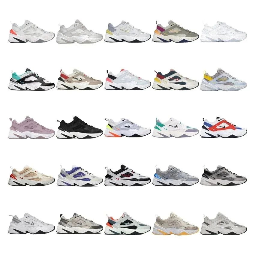 Nike M2K Tekno White Black Orange Chunky Sneaker