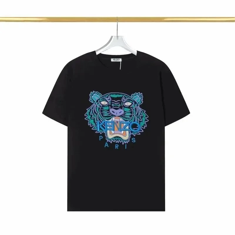 Kenzo Tiger Embroidered Black T-Shirt Paris Logo