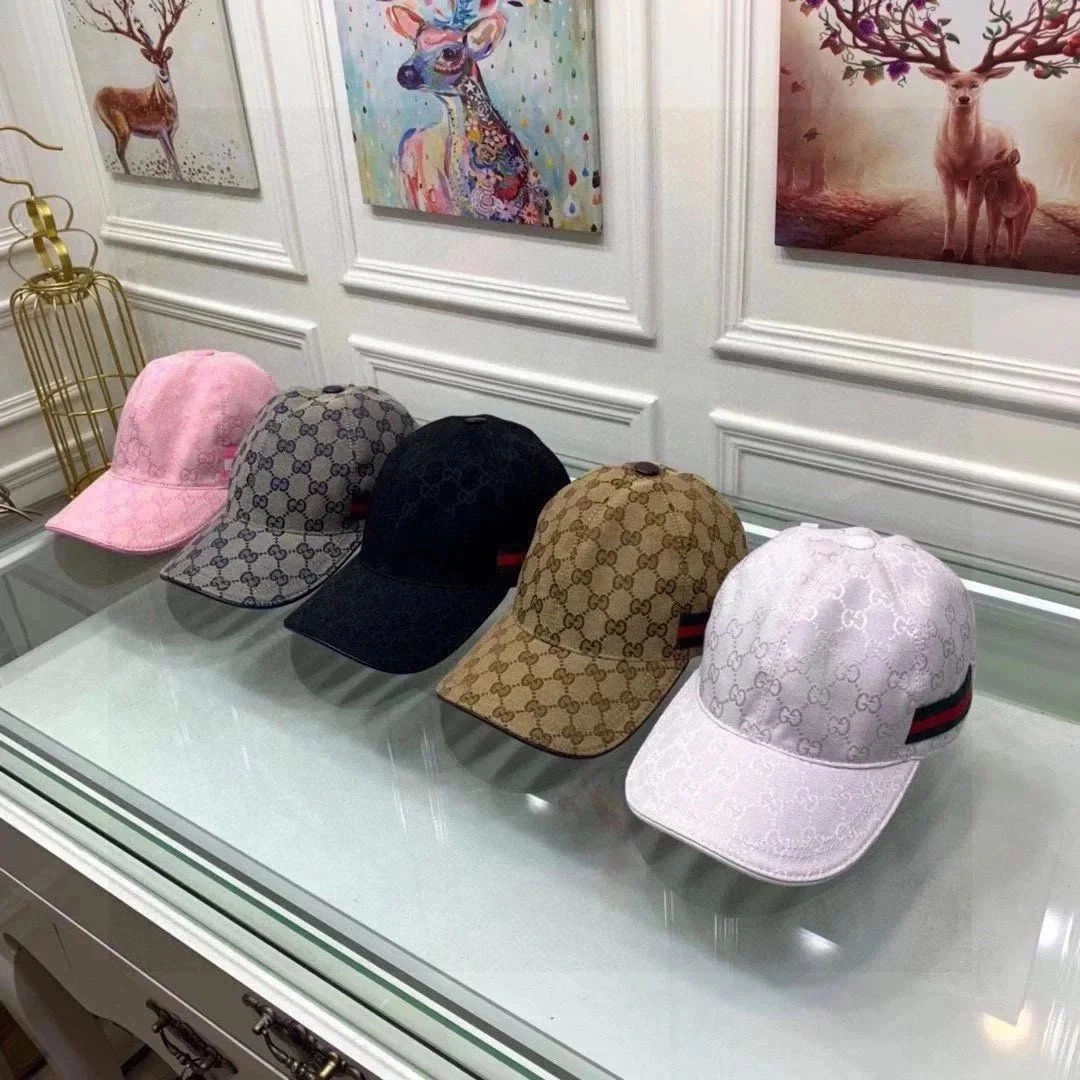 Gucci GG Monogram Baseball Cap with Web Stripe - Beige