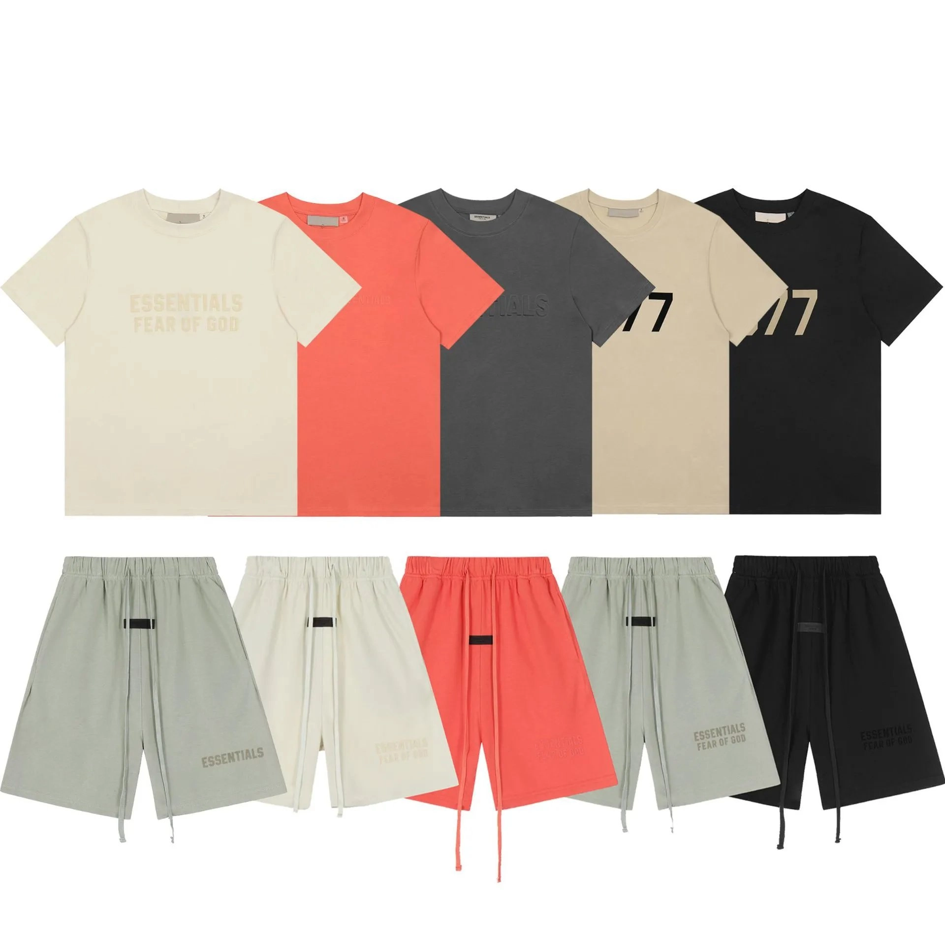 Fear of God Essentials Logo T-Shirt and Shorts Set - Beige