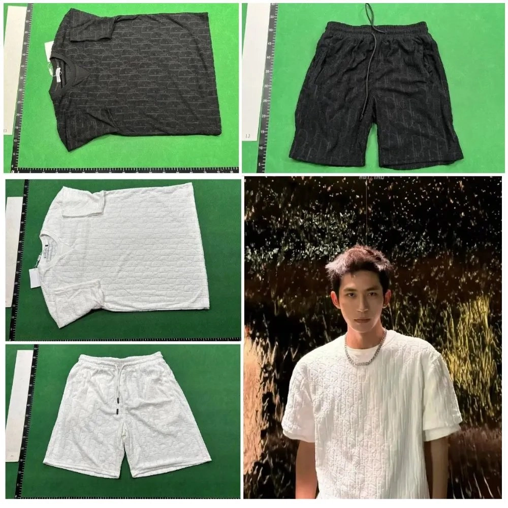 Dior Oblique Jacquard T-Shirt and Shorts Set - Black/White