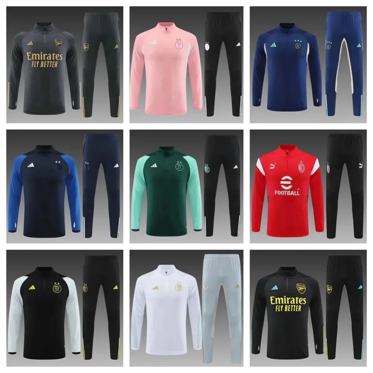 Adidas Arsenal Training Set Black Gold Emirates Fly Better