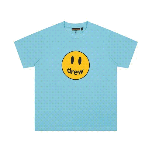 Drew House Smiley Face Waffle Knit T-Shirt - Sky Blue