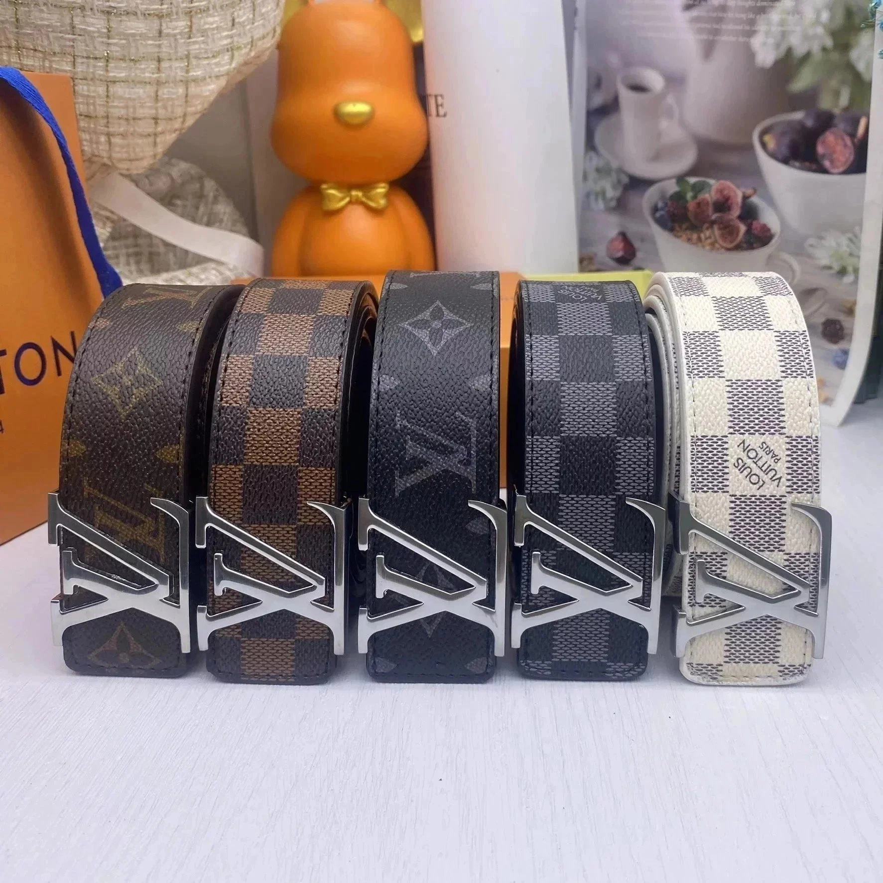 Louis Vuitton LV Initiales Belt with Damier and Monogram Patterns