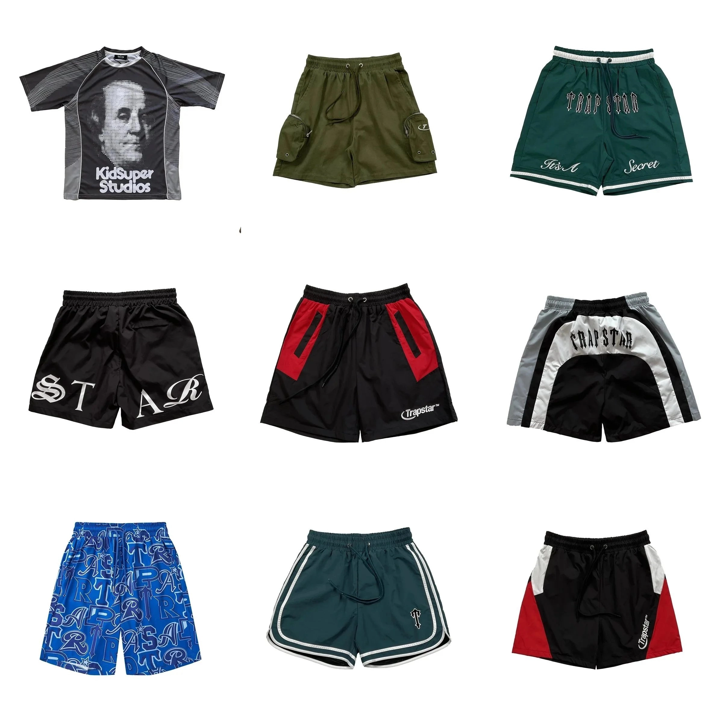 Trapstar It's A Secret Green Drawstring Shorts with Embroidered Logo