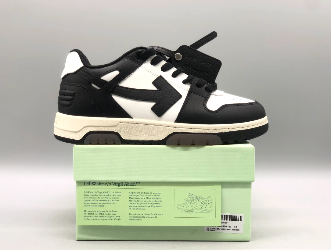 Off-White Arrow Low-Top Sneaker Black-White Leather