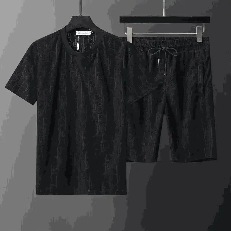 Dior Oblique Monogram Black T-Shirt and Shorts Set
