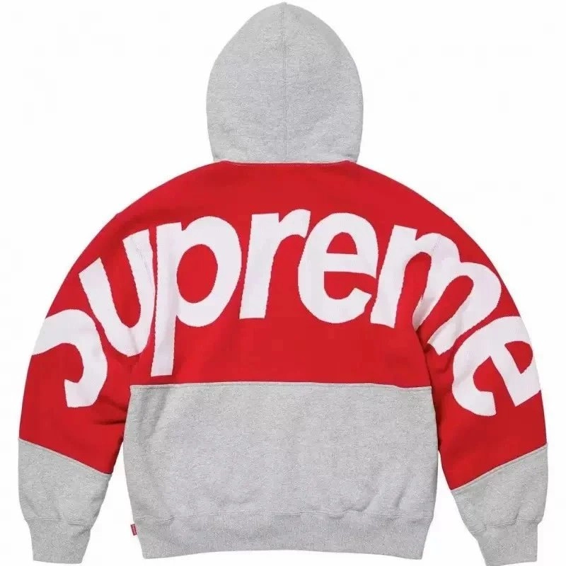Supreme Box Logo Hooded Sweatshirt Red Heather Grey
