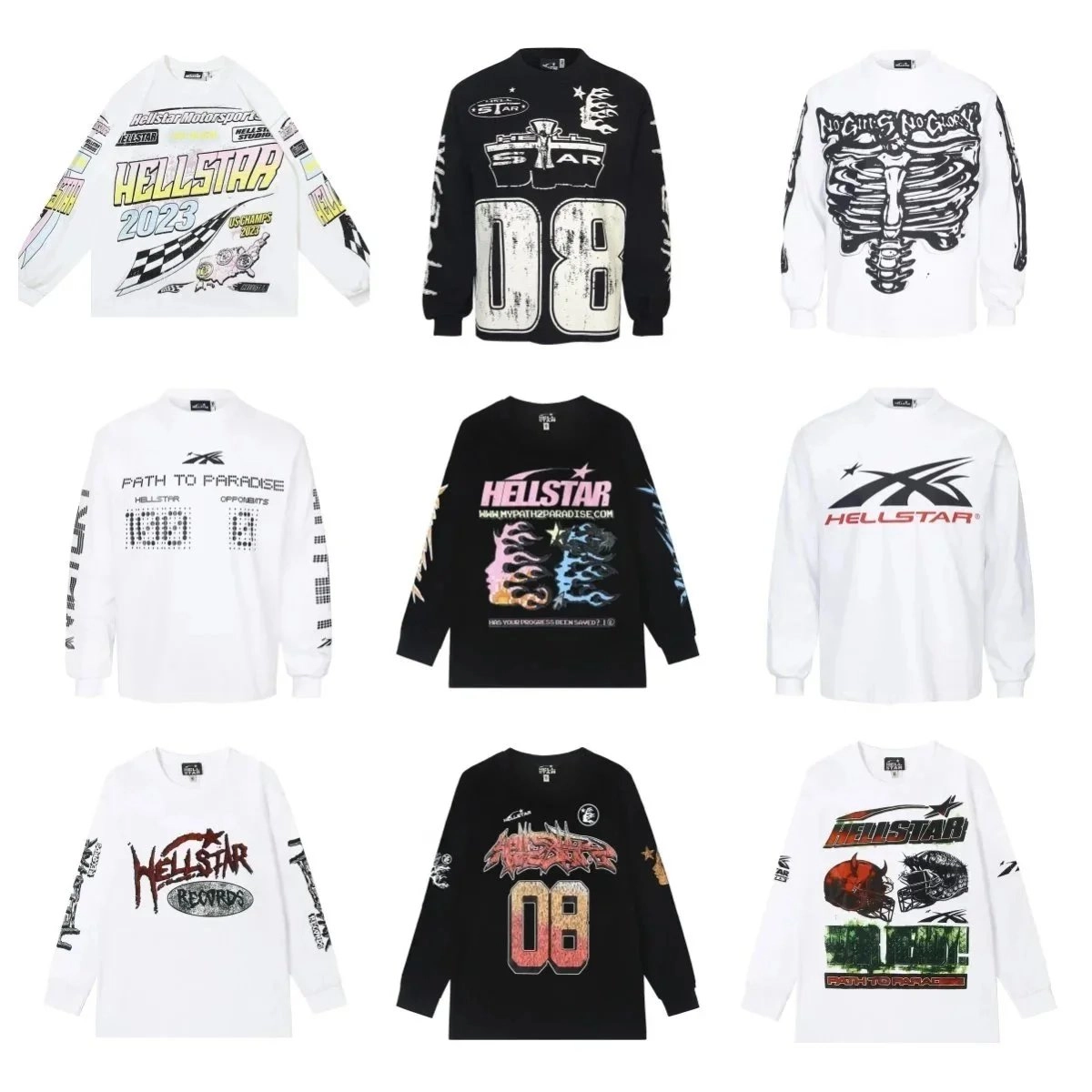 HELLSTAR 2023 Motorsport Long Sleeve Graphic Tee - White