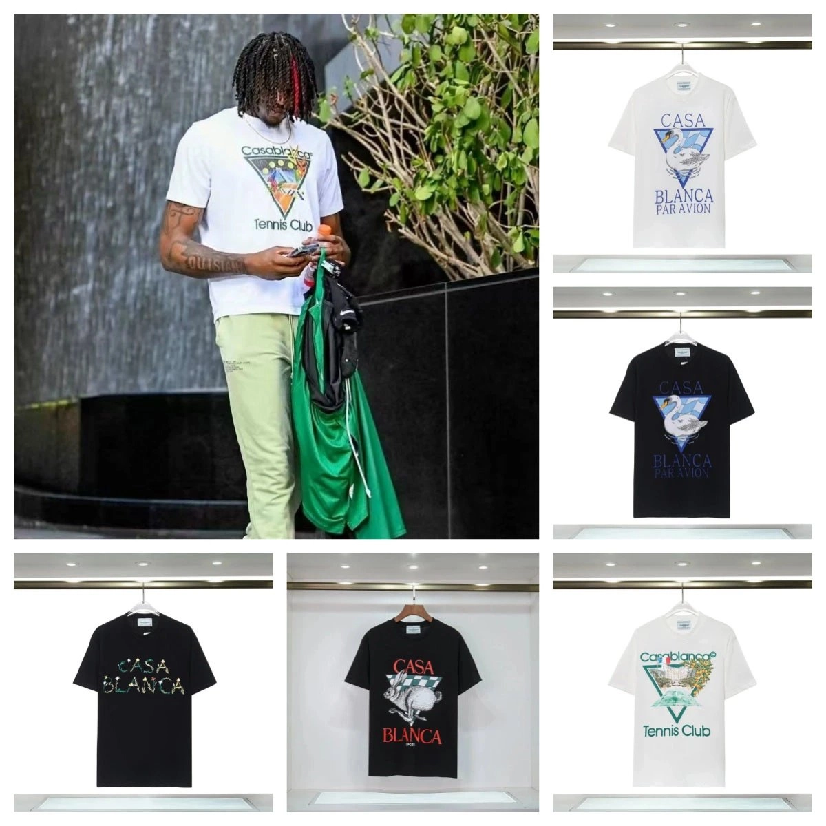Casablanca Tennis Club Graphic T-Shirt White Triangle Print